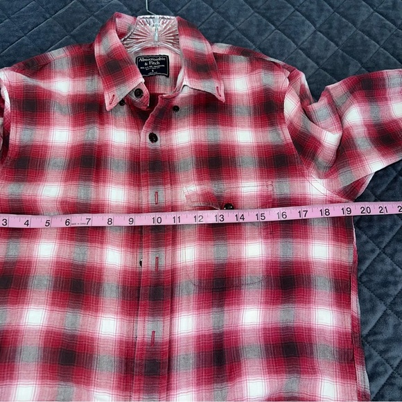 Abercrombie & Fitch Top Women Small Shirt Plaid Flannel Red Button Down S - Picture 5 of 7